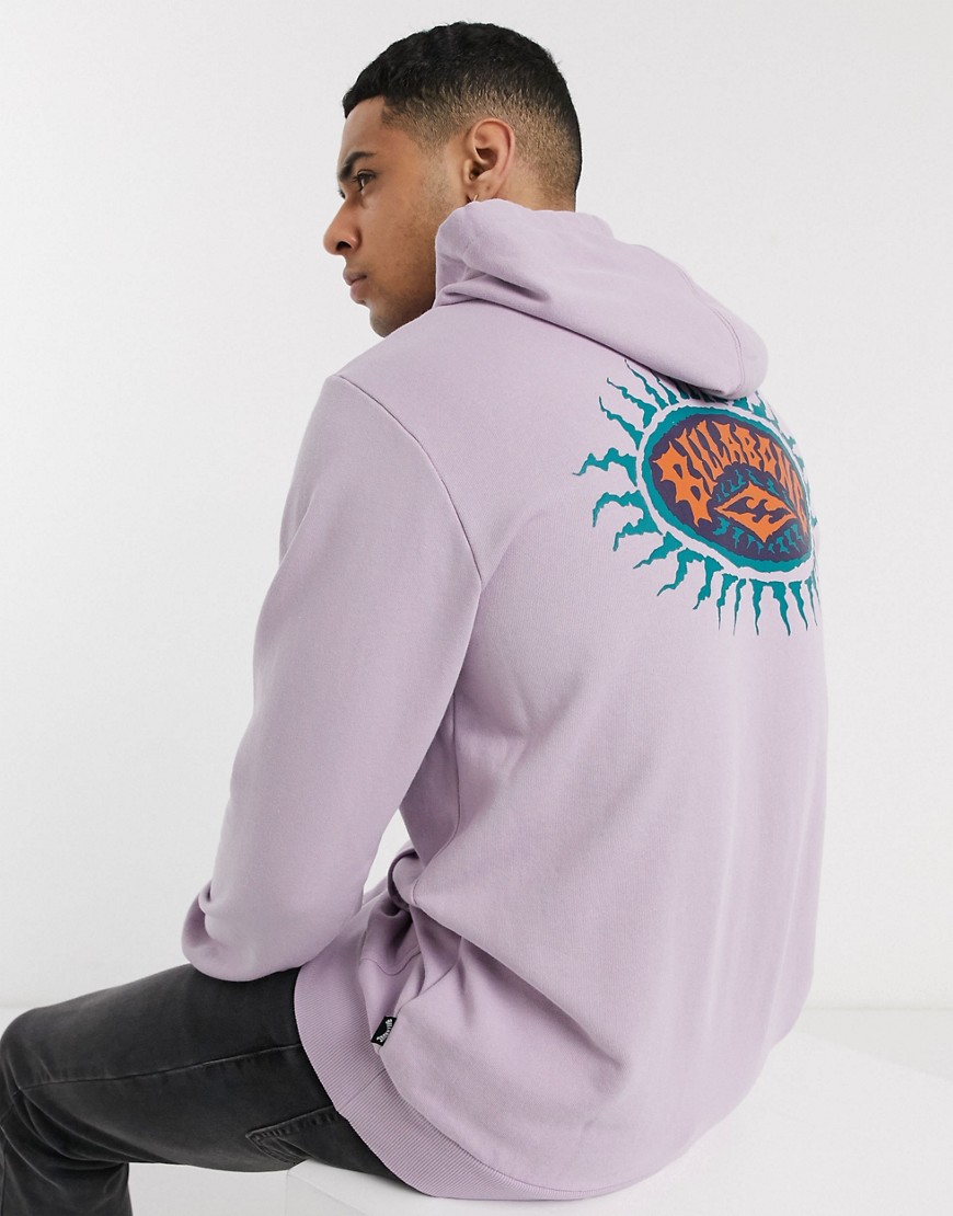 Billabong Sol back print hoodie in lilac-Purple