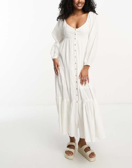 Billabong Starry Skies maxi beach summer dress in white | ASOS