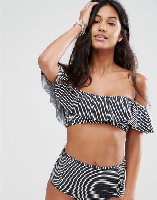 Ruffle overlay best sale bikini top