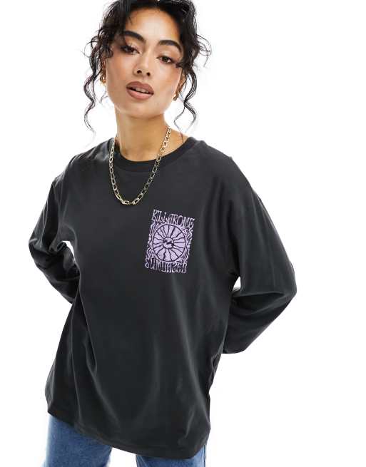 Billabong Sundazed oversized jumper in black | ASOS