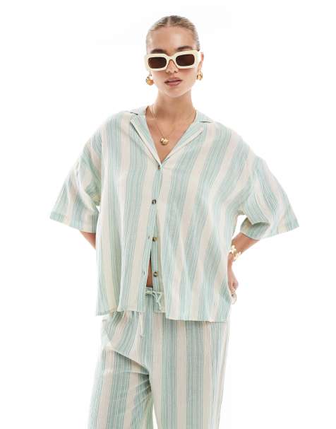Billabong – Sunny Daze – Zielona plażowa koszula z krótkimi rękawami, część zestawu - view 1