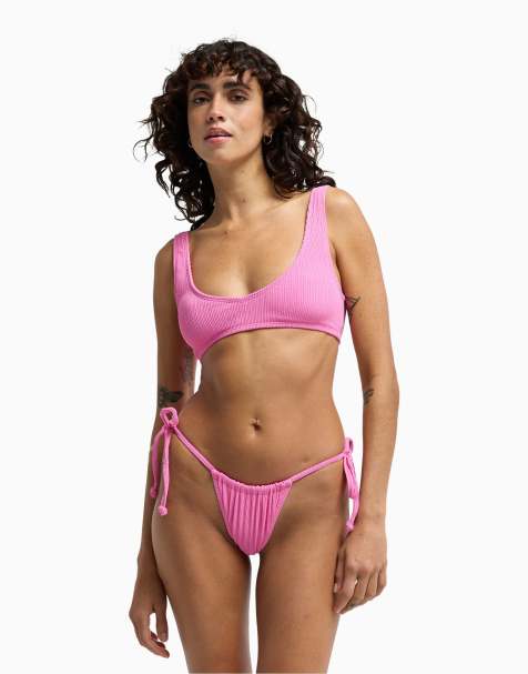 Billabong Sunrays low tide skimpy bikini bottoms in guava - view 1