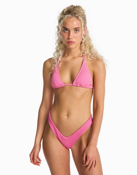 Billabong Sunrays remi tri triangle bikini top in guava - view 1