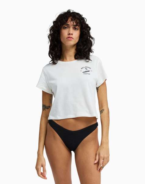Billabong Surf the waves cropped t-shirt in salt crystal - view 1