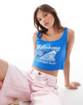 [Billabong] Billabong surfing our way crop tank top in blue M BLUE