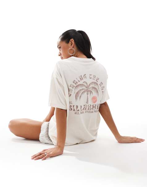 Billabong – T-Shirt in Cremeweiß mit „Chasing The Sun“-Print - view 1