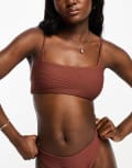 [Billabong] Billabong Tanlines Zoe crop bikini top in brown XS Brown