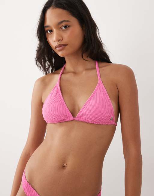 Billabong triangle bikini top in hot pink, 4 of 4