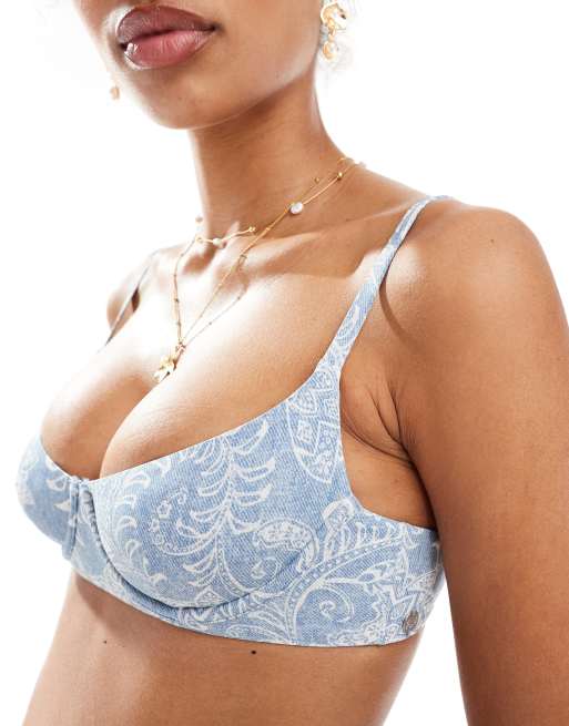 Billabong - Trippin Tides - Helena - Bikinitopje met beugels in denimblauw, 4 van 4