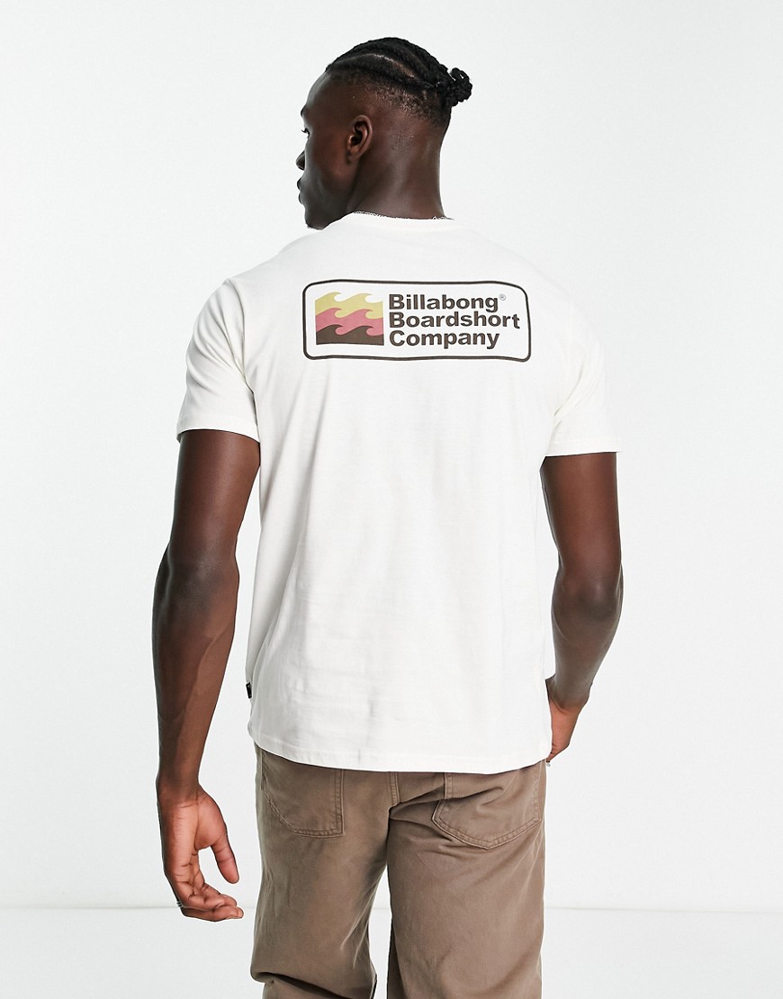 Billabong Walled back print T-shirt in white