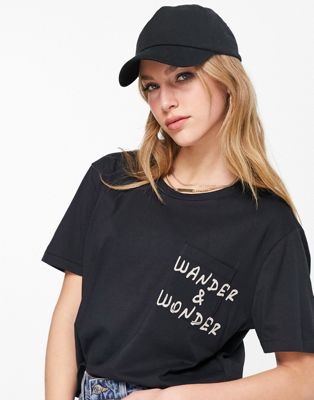 Billabong Wander And Wonder Oversized T Shirt In Black | ModeSens