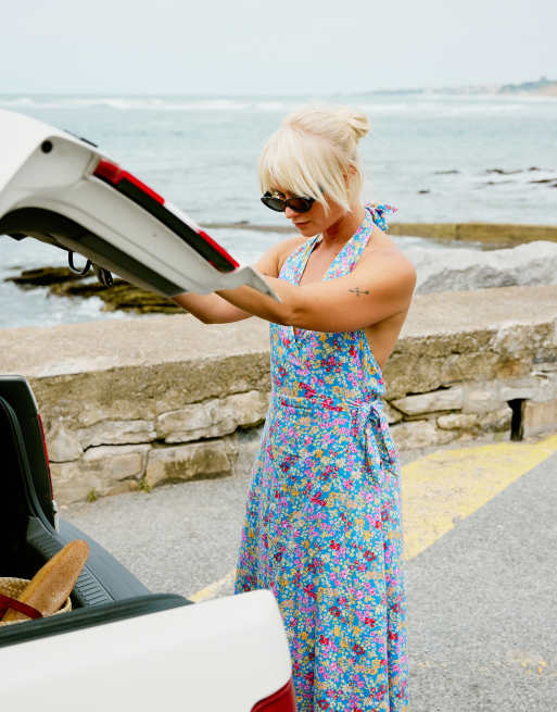 Billabong X Amanda Djerf Lets Hang maxi wrap summer dress in ditsy flower print MULTI ASOS