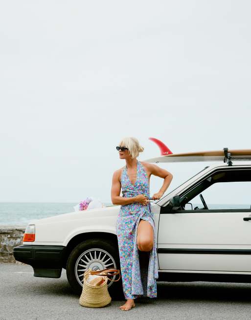 Billabong X Amanda Djerf Lets Hang maxi wrap summer dress in ditsy flower print MULTI ASOS