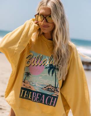 Billabong X Blonde - Coastal Crew Oversized Sweatshirt in Yellow - ASOS NL | StyleSearch