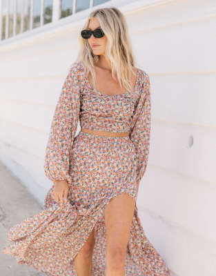 H&m floral hot sale maxi skirt