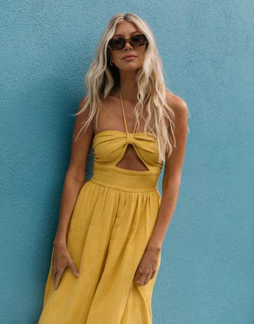 Monsoon on X: Meet Harlow. Our sunset yellow halter dress is