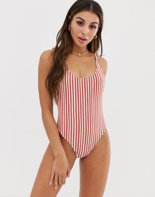 Billabong x Sincerely Jules Dos Palmas swimsuit in stripe-Multi