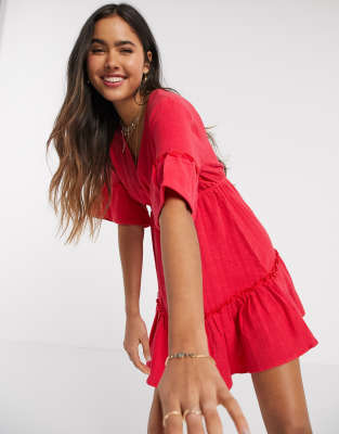 smock dress red