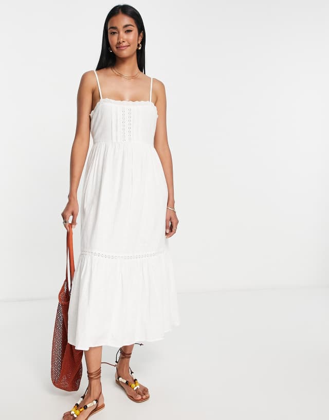 Billabong x Wrangler Peachy Keen beach midi dress in white