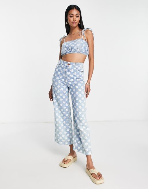 Billabong x Wrangler Perfect Pair beach pants in blue ditsy floral