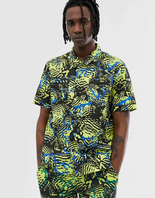 Billionaire Boys Club - Coordinato estivo giallo mimetico con pesci, 2 di 2
