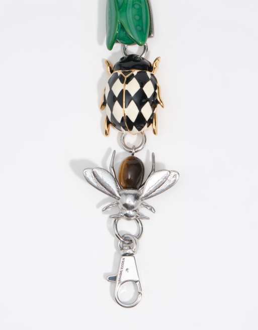 Bimba Y Lola Armband mit Emaille-Käfern und silberner Biene in Dunkelsilber, 4 von 4