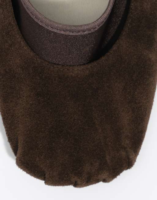 Bimba Y Lola bailarinas de ante tricot en marrón oscuro, 5 de 5