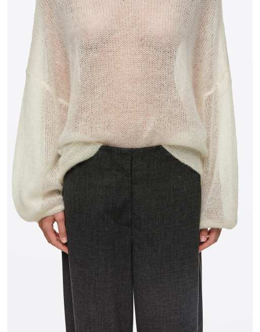 Bimba Y Lola barrel leg enkellange broek in donkergrijs gemêleerd, 2 van 6