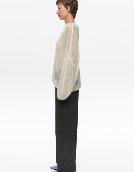 Bimba Y Lola barrel leg enkellange broek in donkergrijs gemêleerd, 3 van 6
