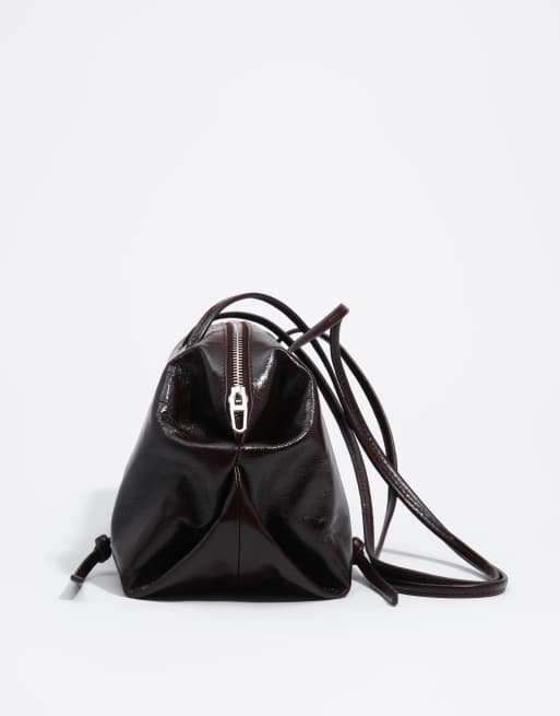 Bimba Y Lola bolso de hombro de cuero en burdeos oscuro, 3 de 7