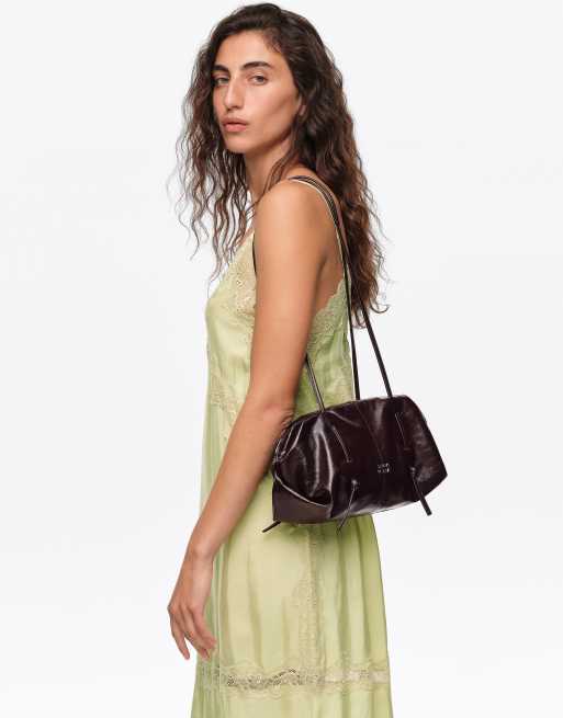 Bimba Y Lola bolso de hombro de cuero en burdeos oscuro, 5 de 7