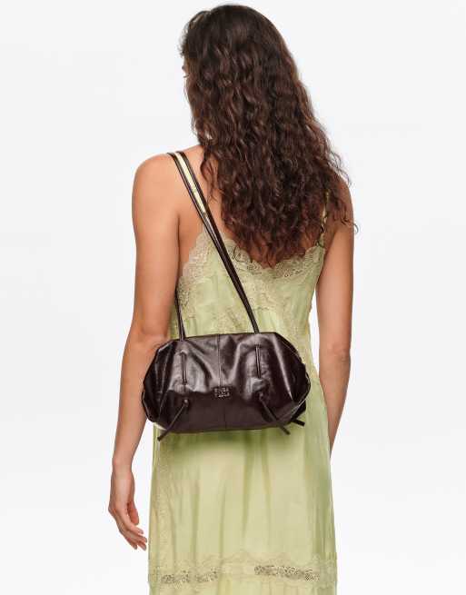 Bimba Y Lola bolso de hombro de cuero en burdeos oscuro, 6 de 7