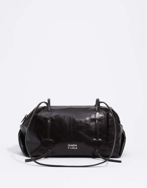 Bimba Y Lola bolso de hombro de cuero en burdeos oscuro, 7 de 7
