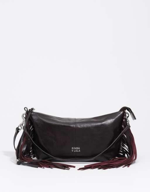 Bimba Y Lola bolso madrid mediano de cuero en burdeos, 7 de 7