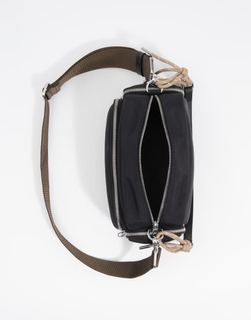 Bimba Y Lola borsa a tracolla grande in nylon con tasca nera, 2 di 4