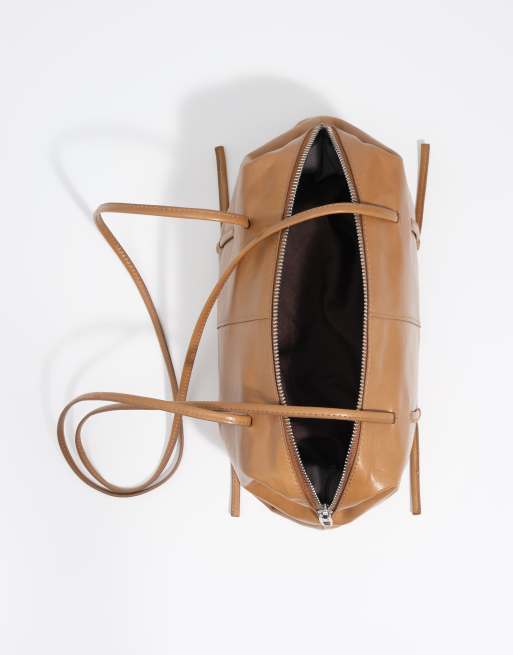 Bimba Y Lola - Borsa da spalla in pelle color miele, 2 di 7