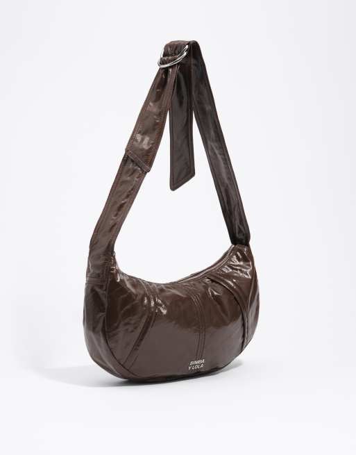 Bimba Y Lola borsa mezzaluna media color cioccolato, 1 di 7