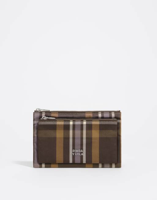Bimba Y Lola borsetta da tasca in jacquard tartan, verde cacciatore, 3 di 5