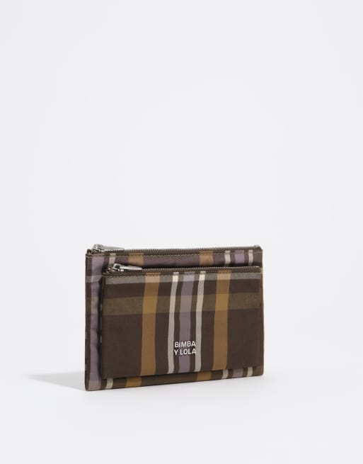 Bimba Y Lola borsetta da tasca in jacquard tartan, verde cacciatore, 4 di 5