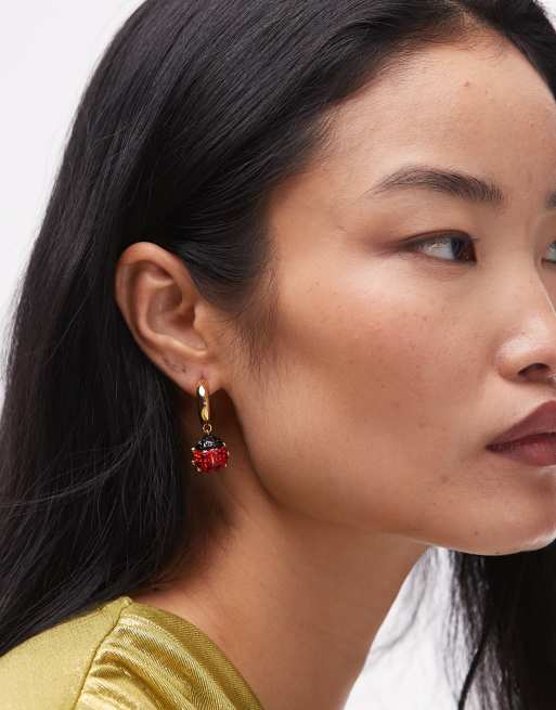 Bimba Y Lola - Boucles d'oreilles à pendant coccinelle - Rouge