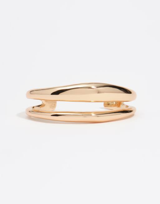 Bimba Y Lola bracciale in metallo con fasce irregolari color oro, 3 di 4