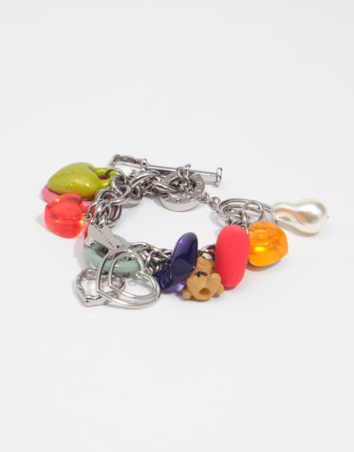 Bimba Y Lola bracelet multi-breloques cœur en argent foncé, 2 de 3