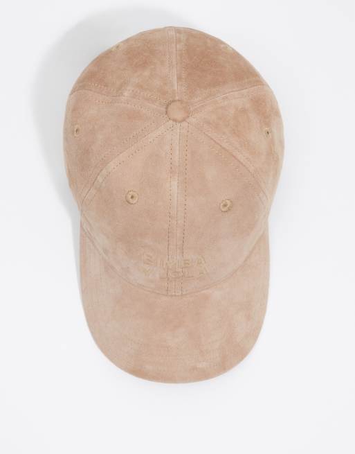 Bimba Y Lola cappellino in pelle scamosciata color cammello, 4 di 5
