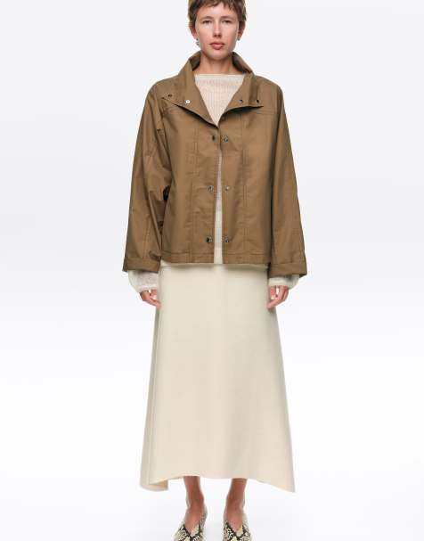 Bimba Y Lola chaqueta trench corta con manga murciélago en marrón claro - view 1