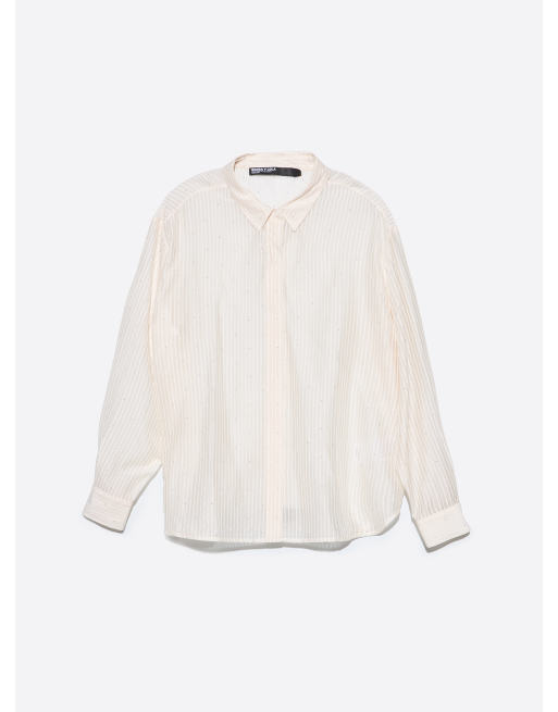 Bimba Y Lola chemise droite à rayures ivoire, 5 de 6