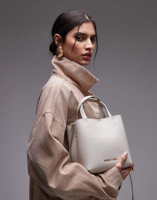 BIMBA Y LOLA - Chihuahua - Kleine Handtasche aus Leder in Steinbeige-Neutral