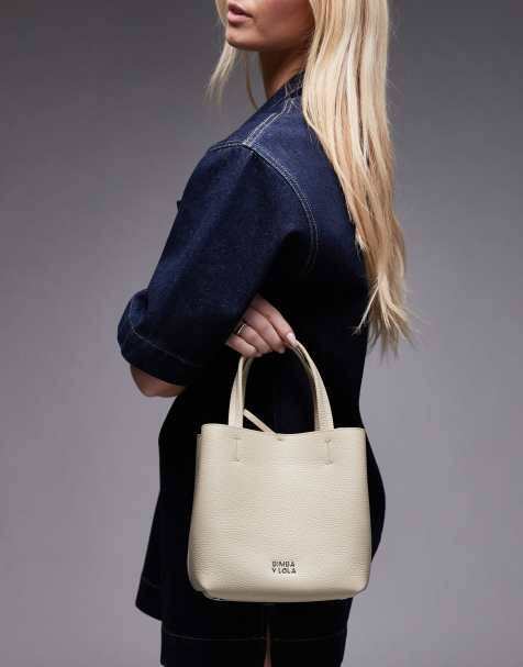 BIMBA Y LOLA – Chihuahua – Mała skórzana torebka w kolorze złamanej bieli - view 1