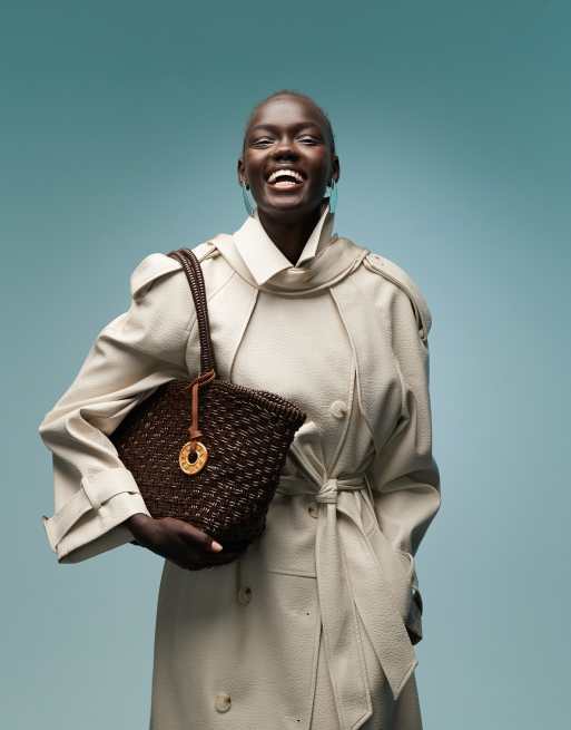 BIMBA Y LOLA - Chokoladebrun shoppertaske med flettet design, 4 af 4