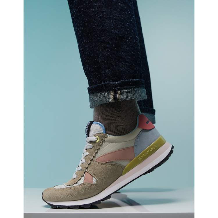 BIMBA Y LOLA colour block sneakers in beige multi | ASOS