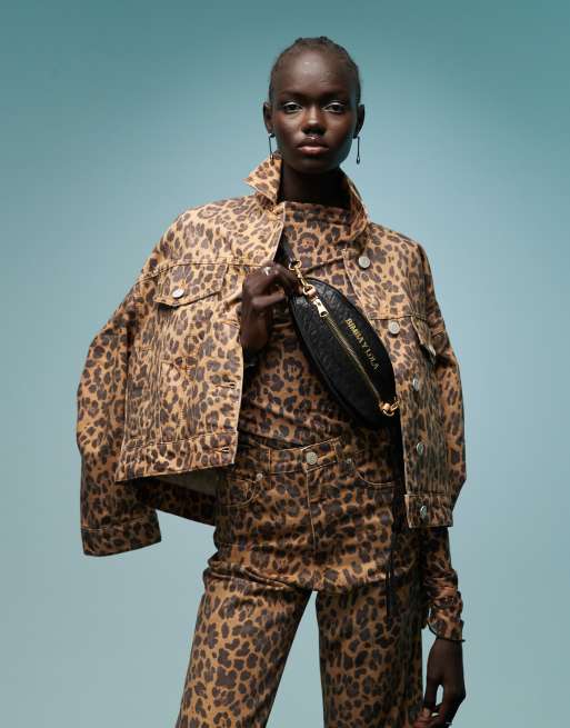 BIMBA Y LOLA - Crossbodytas van leer met rits in zwart
